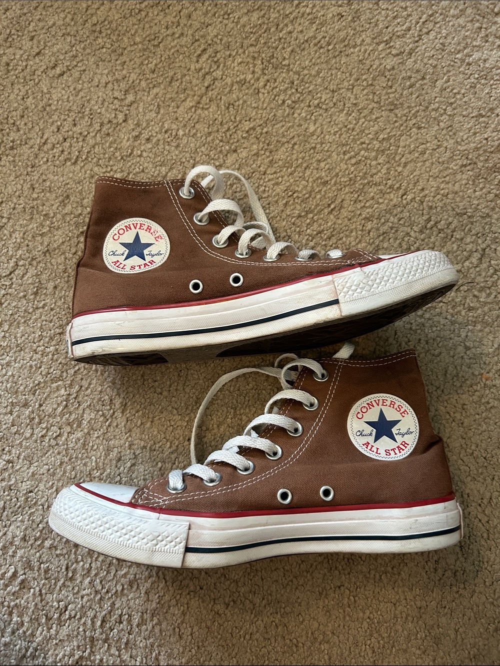 Converse High Top Sneakers - Brown with White Accents